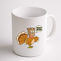 Funny Thanksgiving Turkey In Cat Face Paper Bag Coffee Mug