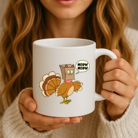 Funny Thanksgiving Turkey In Cat Face Paper Bag Mug