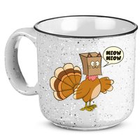 Funny Thanksgiving Turkey In Cat Face Paper Bag 15oz Campfire Ceramic Mug