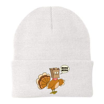 Funny Thanksgiving Turkey In Cat Face Paper Bag Beanie