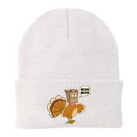 Funny Thanksgiving Turkey In Cat Face Paper Bag Beanie