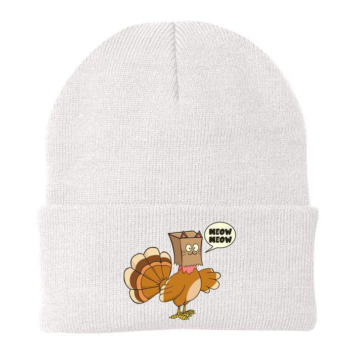 Funny Thanksgiving Turkey In Cat Face Paper Bag Beanie