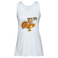 Funny Thanksgiving Turkey In Cat Face Paper Bag Ladies Essential Flowy Tank