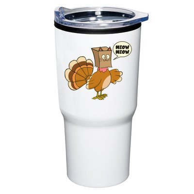 Funny Thanksgiving Turkey In Cat Face Paper Bag Tumbler