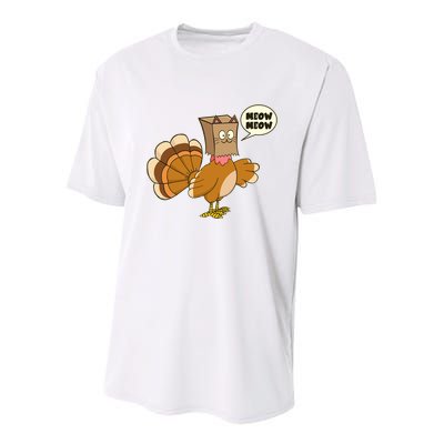 Funny Thanksgiving Turkey In Cat Face Paper Bag Youth Performance Sprint T-Shirt