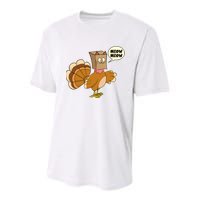 Funny Thanksgiving Turkey In Cat Face Paper Bag Youth Performance Sprint T-Shirt