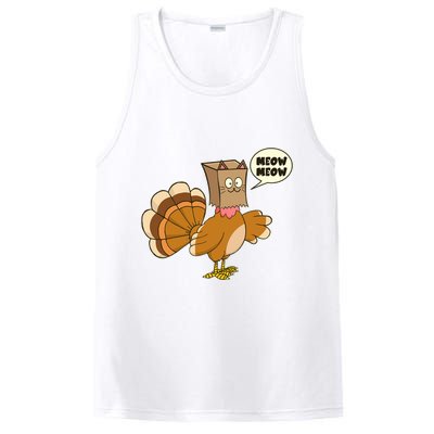 Funny Thanksgiving Turkey In Cat Face Paper Bag PosiCharge Competitor Tank