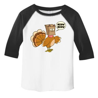 Funny Thanksgiving Turkey In Cat Face Paper Bag Toddler Fine Jersey T-Shirt