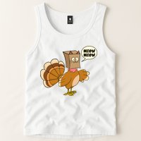 Funny Thanksgiving Turkey In Cat Face Paper Bag Tank Top