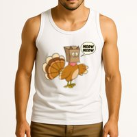 Funny Thanksgiving Turkey In Cat Face Paper Bag Tank Top