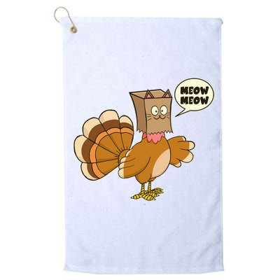Funny Thanksgiving Turkey In Cat Face Paper Bag Golf Towel