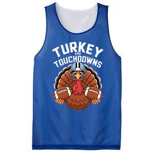 Funny Turkey Turkey And Touchdowns Thanksgiving Fall Great Gift Mesh Reversible Basketball Jersey Tank