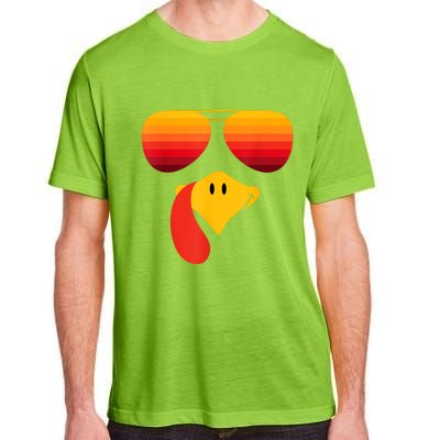 Funny Thanksgiving Turkey Face With Sunglasses Adult ChromaSoft Performance T-Shirt