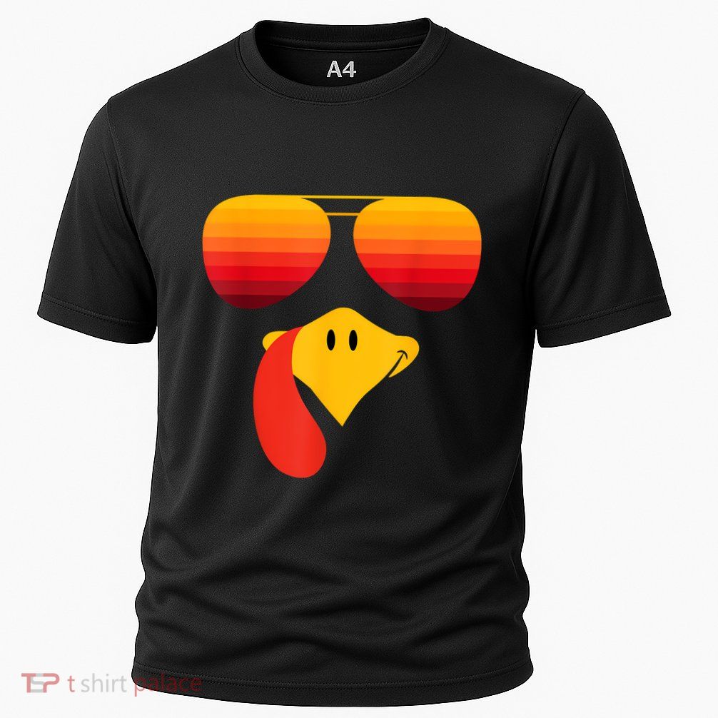 Funny Thanksgiving Turkey Face With Sunglasses Performance Shirt
