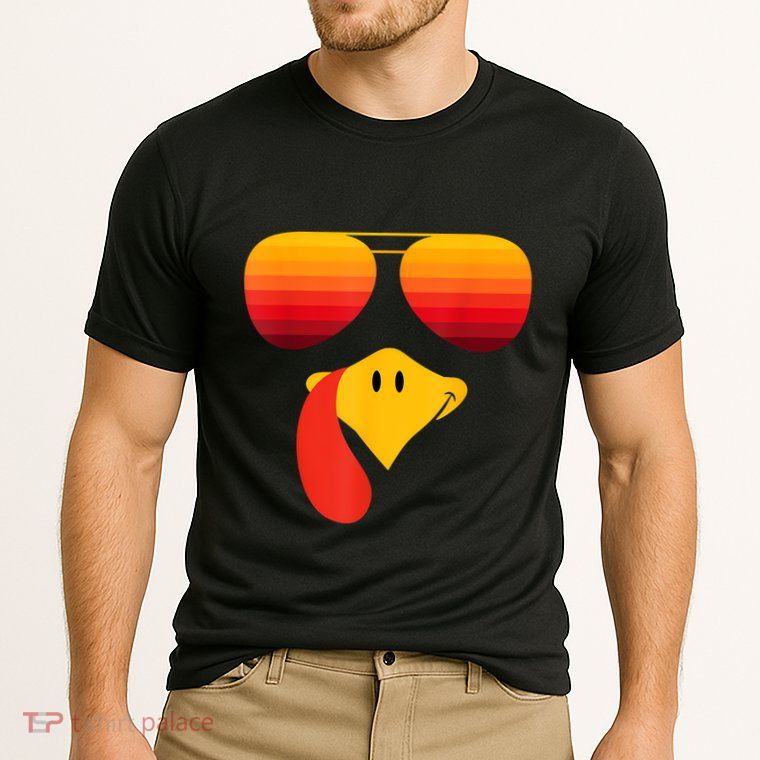 Funny Thanksgiving Turkey Face With Sunglasses Performance Shirt