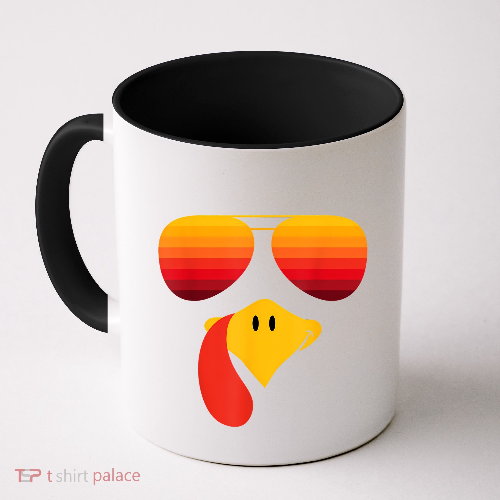 Funny Thanksgiving Turkey Face With Sunglasses Mug