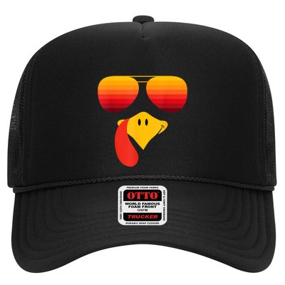 Funny Thanksgiving Turkey Face With Sunglasses Trucker Hat