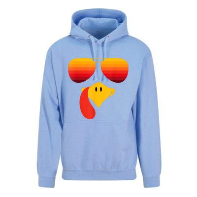 Funny Thanksgiving Turkey Face With Sunglasses Unisex Surf Hoodie