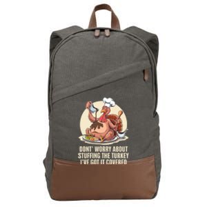 Funny Thanksgiving Turkey Stuffing ItS Face Turkey Day Fan Gift Cotton Canvas Backpack