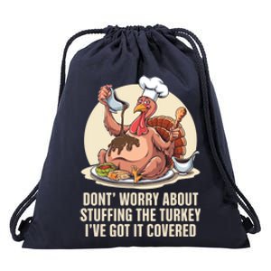 Funny Thanksgiving Turkey Stuffing ItS Face Turkey Day Fan Gift Drawstring Bag