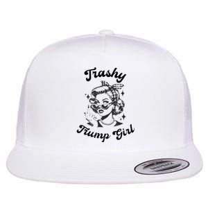 Funny Trashy Trump Girl Flat Bill Trucker Hat