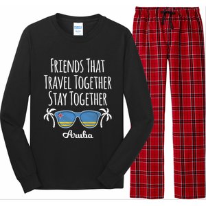 Friends That Travel Together Aruba Trip Cute Gift Long Sleeve Pajama Set