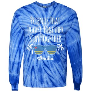 Friends That Travel Together Aruba Trip Cute Gift Tie-Dye Long Sleeve Shirt