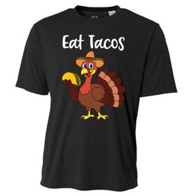 Funny Thanksgiving Turkey Day Eat Tacos Cooling Performance Crew T-Shirt