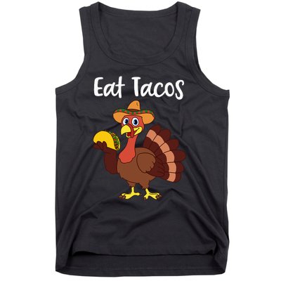 Funny Thanksgiving Turkey Day Eat Tacos Tank Top