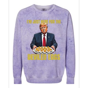 Funny Trump Thanksgiving IM Just Here For The Deviled Eggs Colorblast Crewneck Sweatshirt