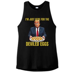 Funny Trump Thanksgiving IM Just Here For The Deviled Eggs Ladies PosiCharge Tri-Blend Wicking Tank