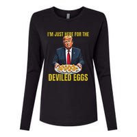 Funny Trump Thanksgiving IM Just Here For The Deviled Eggs Womens Cotton Relaxed Long Sleeve T-Shirt