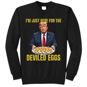 Funny Trump Thanksgiving IM Just Here For The Deviled Eggs Sweatshirt