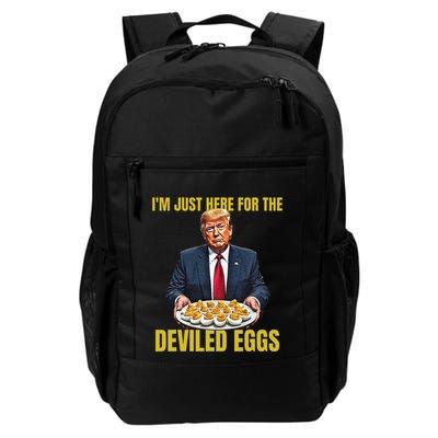 Funny Trump Thanksgiving IM Just Here For The Deviled Eggs Daily Commute Backpack