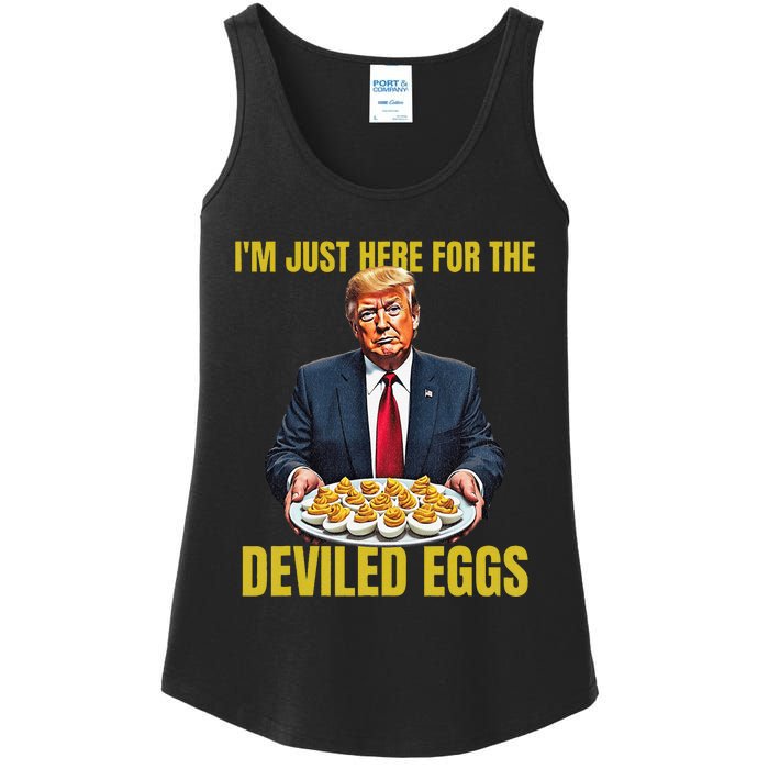 Funny Trump Thanksgiving IM Just Here For The Deviled Eggs Ladies Essential Tank