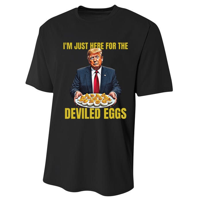 Funny Trump Thanksgiving IM Just Here For The Deviled Eggs Performance Sprint T-Shirt