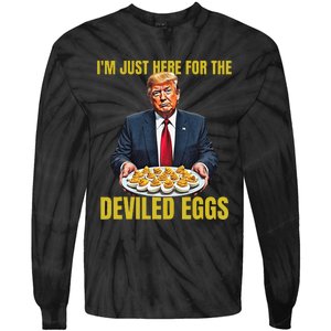 Funny Trump Thanksgiving IM Just Here For The Deviled Eggs Tie-Dye Long Sleeve Shirt