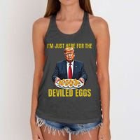 Funny Trump Thanksgiving IM Just Here For The Deviled Eggs Women's Knotted Racerback Tank