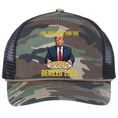 Funny Trump Thanksgiving IM Just Here For The Deviled Eggs Retro Rope Trucker Hat Cap