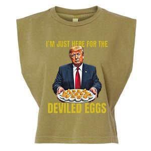 Funny Trump Thanksgiving IM Just Here For The Deviled Eggs Garment-Dyed Women's Muscle Tee