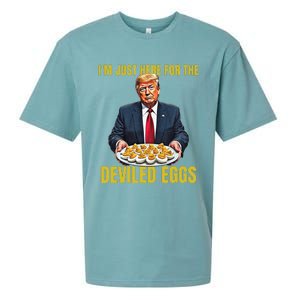 Funny Trump Thanksgiving IM Just Here For The Deviled Eggs Sueded Cloud Jersey T-Shirt