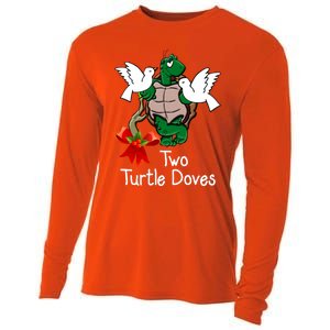 Funny Two Turtle Doves Twelve Days Of Christmas Cooling Performance Long Sleeve Crew