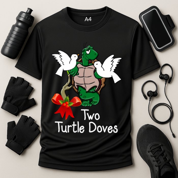 Funny Two Turtle Doves Twelve Days Of Christmas Cooling Performance Crew T-Shirt