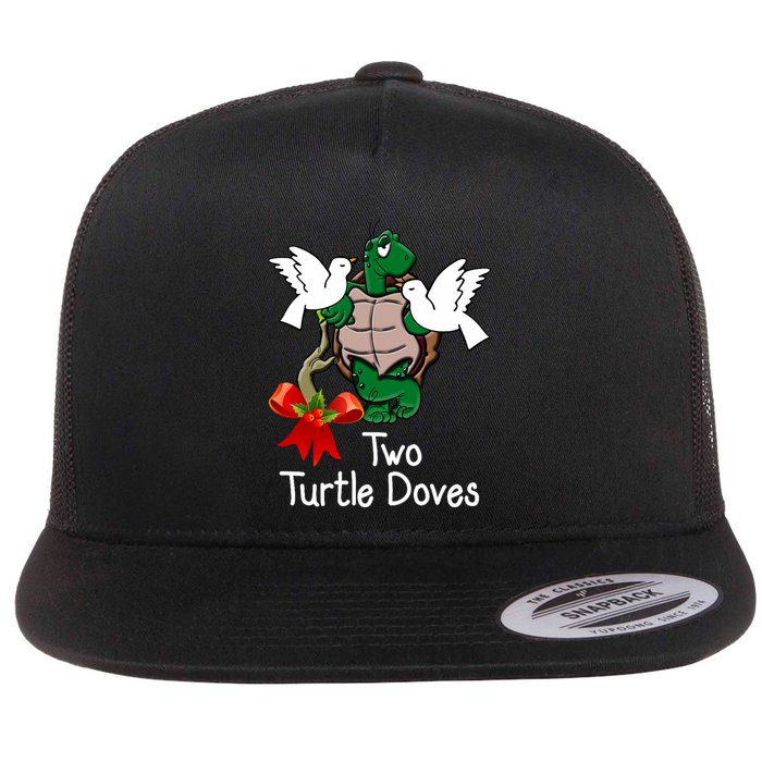 Funny Two Turtle Doves Twelve Days Of Christmas Flat Bill Trucker Hat