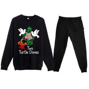 Funny Two Turtle Doves Twelve Days Of Christmas Premium Crewneck Sweatsuit Set