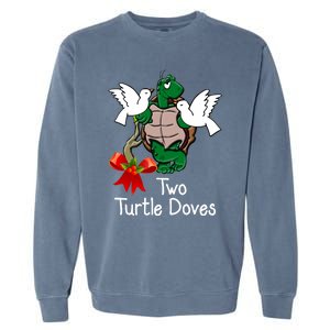 Funny Two Turtle Doves Twelve Days Of Christmas Garment-Dyed Sweatshirt