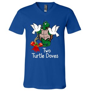 Funny Two Turtle Doves Twelve Days Of Christmas V-Neck T-Shirt