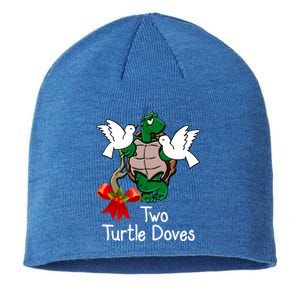 Funny Two Turtle Doves Twelve Days Of Christmas Sustainable Beanie