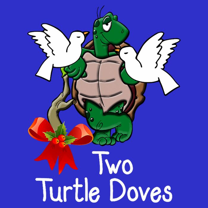 Funny Two Turtle Doves Twelve Days Of Christmas Poster