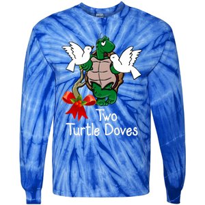 Funny Two Turtle Doves Twelve Days Of Christmas Tie-Dye Long Sleeve Shirt